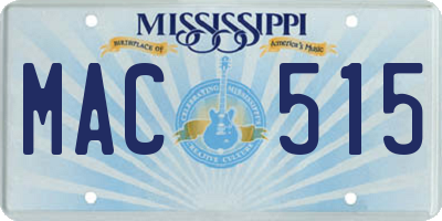 MS license plate MAC515