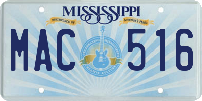 MS license plate MAC516
