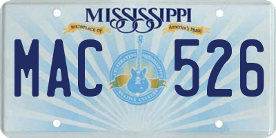 MS license plate MAC526