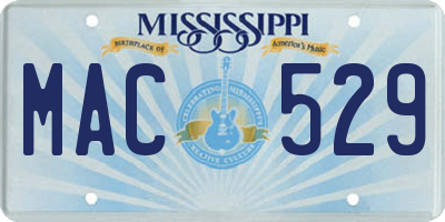 MS license plate MAC529