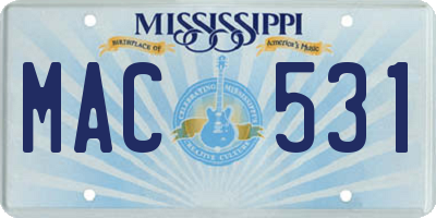 MS license plate MAC531