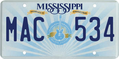 MS license plate MAC534