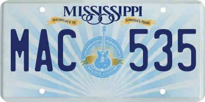 MS license plate MAC535