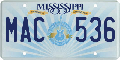 MS license plate MAC536