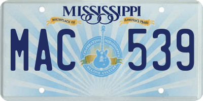 MS license plate MAC539