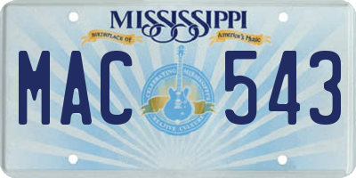 MS license plate MAC543