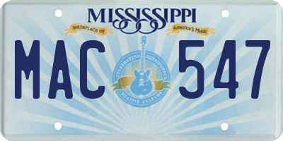 MS license plate MAC547