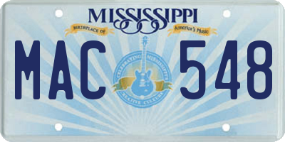 MS license plate MAC548