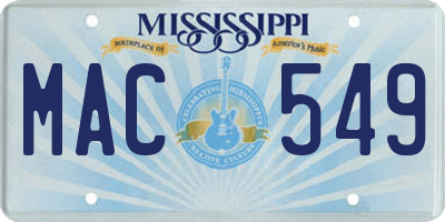MS license plate MAC549