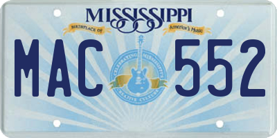 MS license plate MAC552