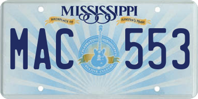MS license plate MAC553