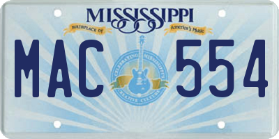 MS license plate MAC554
