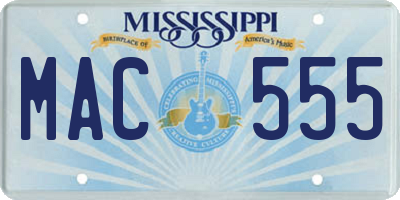 MS license plate MAC555