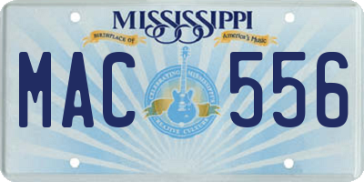 MS license plate MAC556