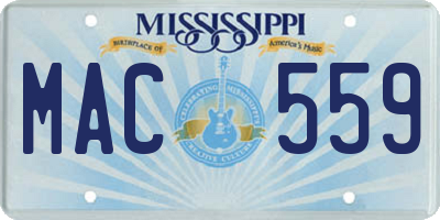 MS license plate MAC559