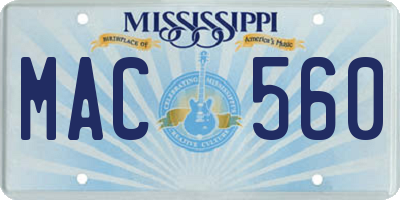 MS license plate MAC560