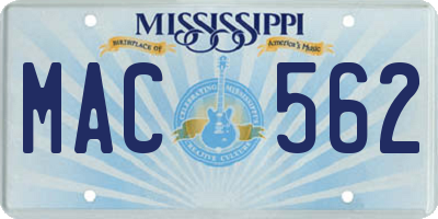 MS license plate MAC562