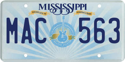 MS license plate MAC563
