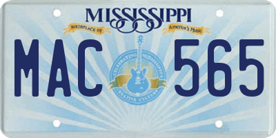 MS license plate MAC565
