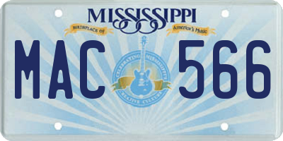 MS license plate MAC566