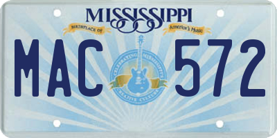 MS license plate MAC572