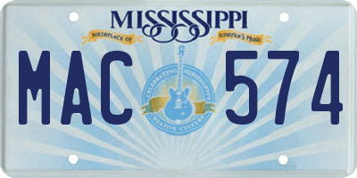 MS license plate MAC574