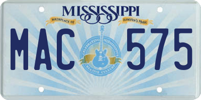 MS license plate MAC575