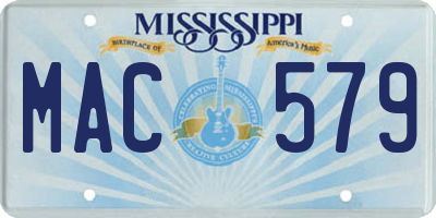 MS license plate MAC579