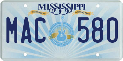 MS license plate MAC580