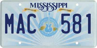 MS license plate MAC581