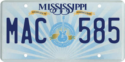 MS license plate MAC585