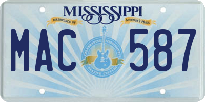 MS license plate MAC587