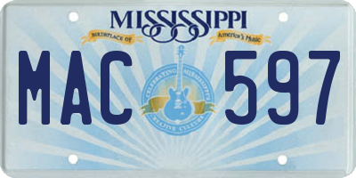 MS license plate MAC597