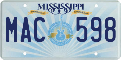 MS license plate MAC598