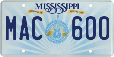 MS license plate MAC600