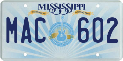 MS license plate MAC602