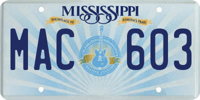 MS license plate MAC603