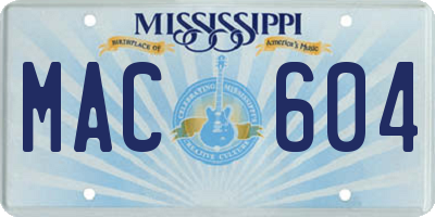 MS license plate MAC604