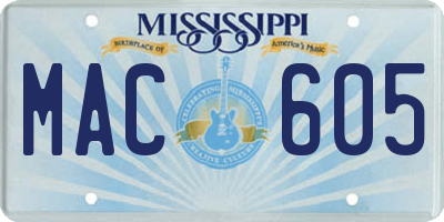 MS license plate MAC605