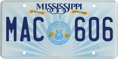 MS license plate MAC606
