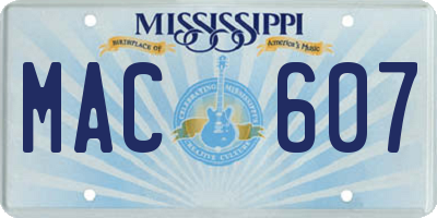 MS license plate MAC607