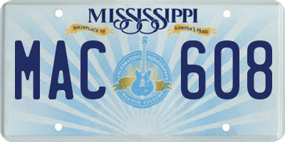 MS license plate MAC608