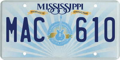 MS license plate MAC610