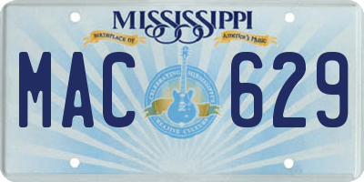 MS license plate MAC629