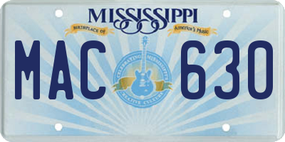 MS license plate MAC630
