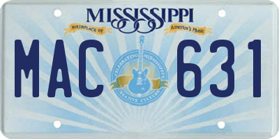 MS license plate MAC631