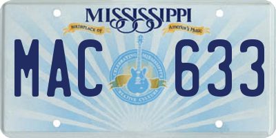 MS license plate MAC633