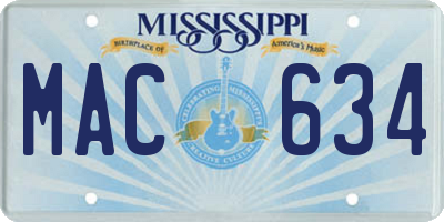 MS license plate MAC634