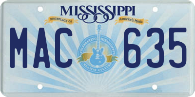 MS license plate MAC635