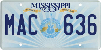 MS license plate MAC636
